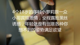 4个18岁的年轻小萝莉跟一众小哥宾馆激情，全程露脸黑丝诱惑，年轻就是有创意各种你想不到的姿势满足欲望