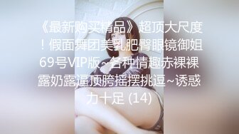 《最新购买精品》超顶大尺度！假面舞团美乳肥臀眼镜御姐69号VIP版~各种情趣赤裸裸露奶露逼顶胯摇摆挑逗~诱惑力十足 (14)